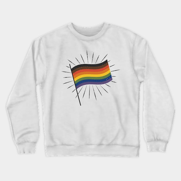 Retro Gay Pride Flag Crewneck Sweatshirt by lavenderhearts